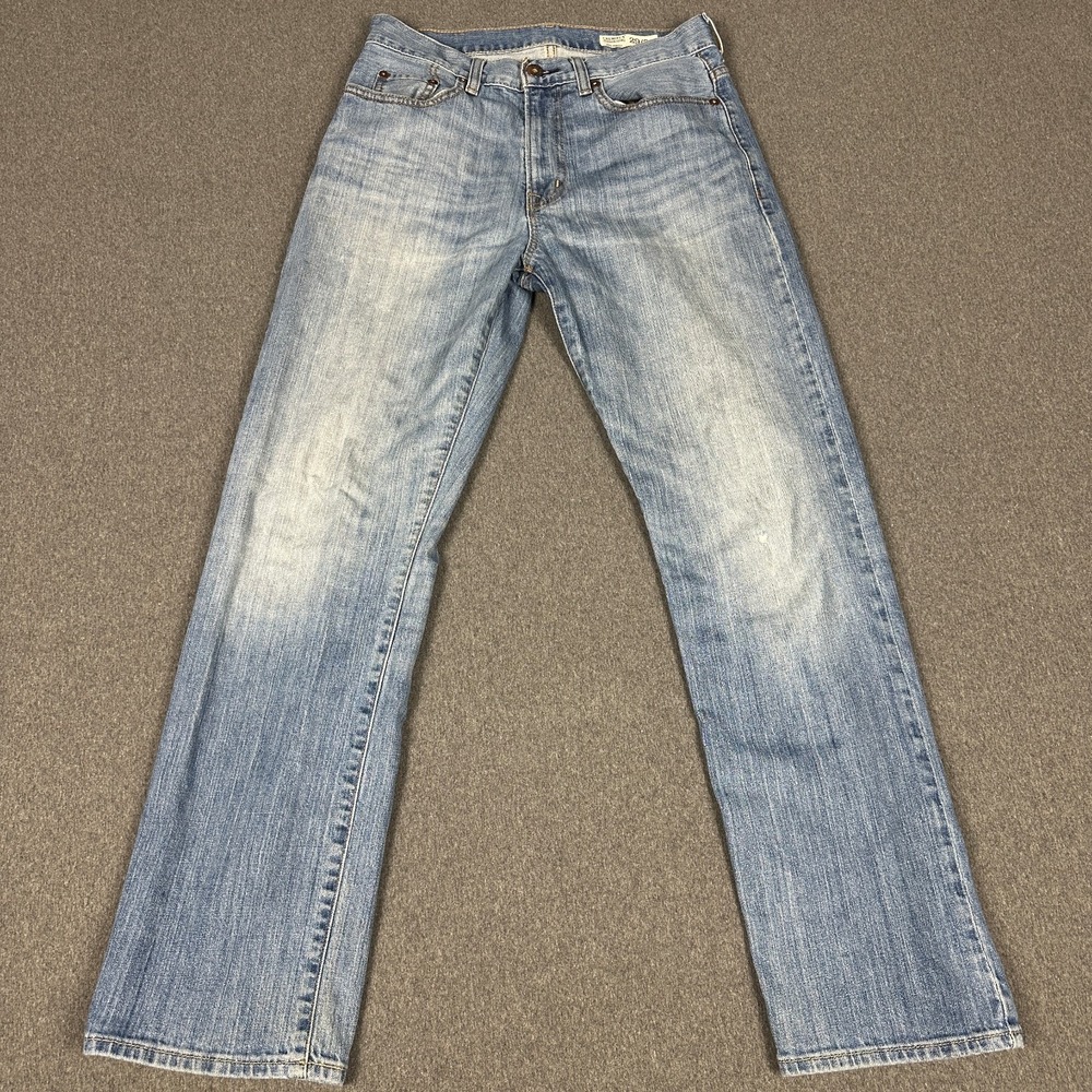 Cremieux Premium Denim Jeans Mens 29x30 Relaxed Straight Light Wash Distressed